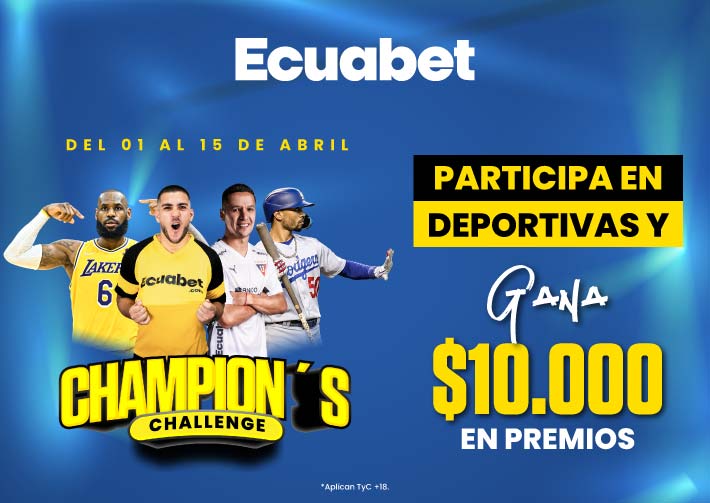 Así es apostar en Ecuabet por 10.000 dólares. Participa con tus pronósticos deportivos en el Champions Challenge