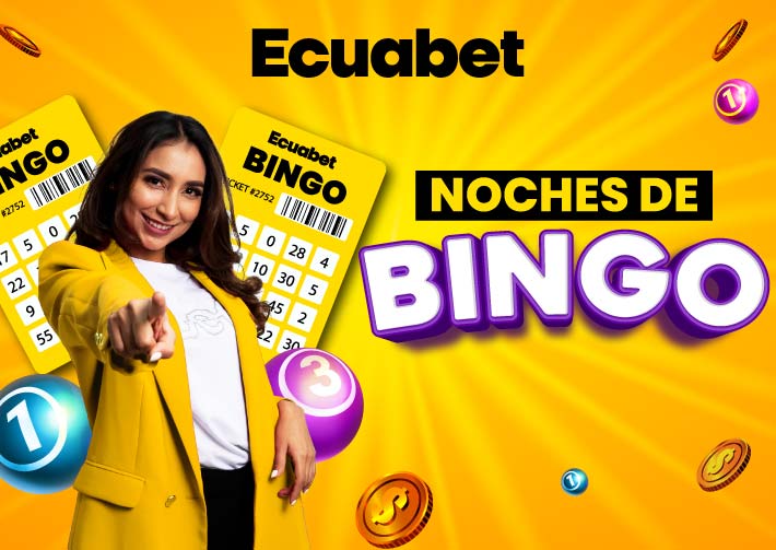 Diviértete con las noches de Bingo Online Ecuabet desde cualquier lugar de Ecuador. Compra tu cartón por $1 y gana hasta $50 cada noche.