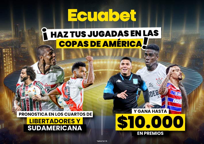 Haz tus pronósticos deportivos con la Libertadores y la Sudamericana y participa por $10.000 dólares en Ecuabet, ¡Concursa aquí!