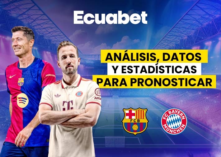 Pronostica al partidazo FC Barcelona vs Bayern, aquí te dejamos datos, consejos y cuotas para tus apuestas. ¡Gana con Ecuabet y la Champions!