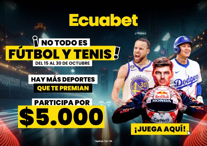 Pronostica en Ecuabet a la F1, MLB y NBA y participa por $5000 con el torneo: No todo es fútbol ni tenis. ¡Participa aquí y gánate un premio!