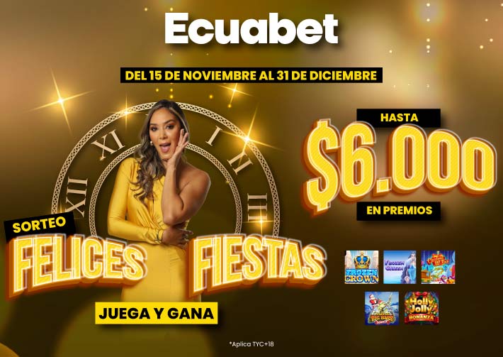 Diviértete en el casino en línea Ecuabet y juega hasta por 6000 USD. Santa te trae tiradas gratis en sus juegos y muchos USD ¡Ingresa ya!