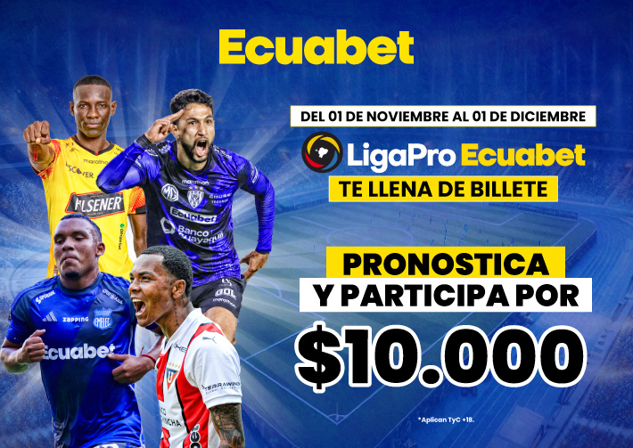 Con tus pronósticos deportivos Ecuabet y los partidos de la Liga Pro participas por $10.000. ¡Concursa aquí con tus apuestas y gana!