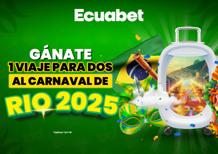 Pronostica en Ecuabet y participa por un viaje doble al Carnaval de Río 2025. Además con tus pronósticos de fútbol gana muchos giros gratis