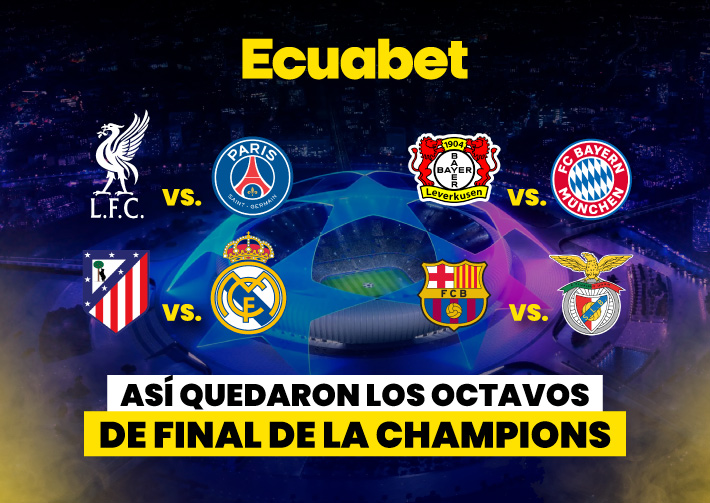 Conoce los detalles de como quedó el sorteo de la Champions League y los duelos que se vienen en los octavos de final de la Champions. Real Madrid vs Atlético de Madrid, PSG vs Liverpool y más