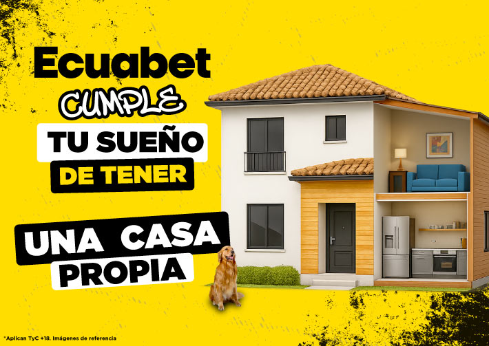Sorteo casa propia con Ecuabet; haz tus pronosticos deportivas, juega en casino y participa por una casa propia ¡Entra ya!