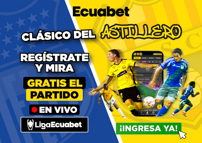 Clásico del Astillero Emelec vs Barcelona SC en la LigaPro con transmisión en vivo por Ecuabet.