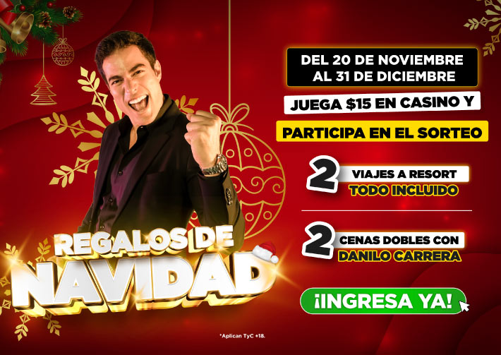Sorteo de casino Ecuabet con premios exclusivos para navidad y fin de año.