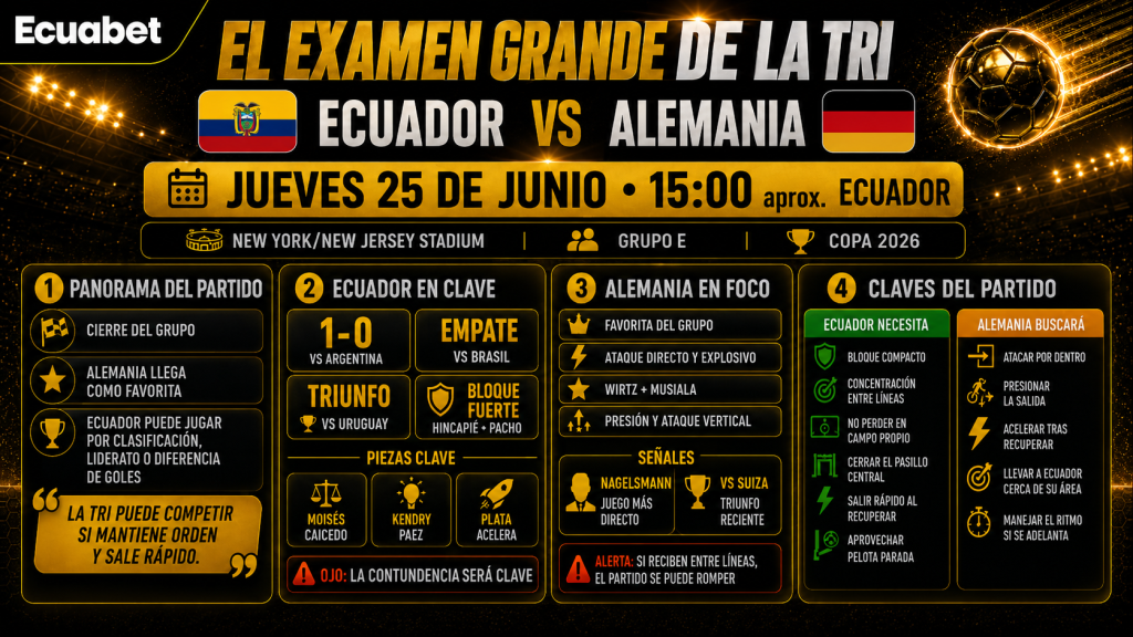 Ecuador vs Alemania ¡Todos los datos del gran duelo copa 2026!