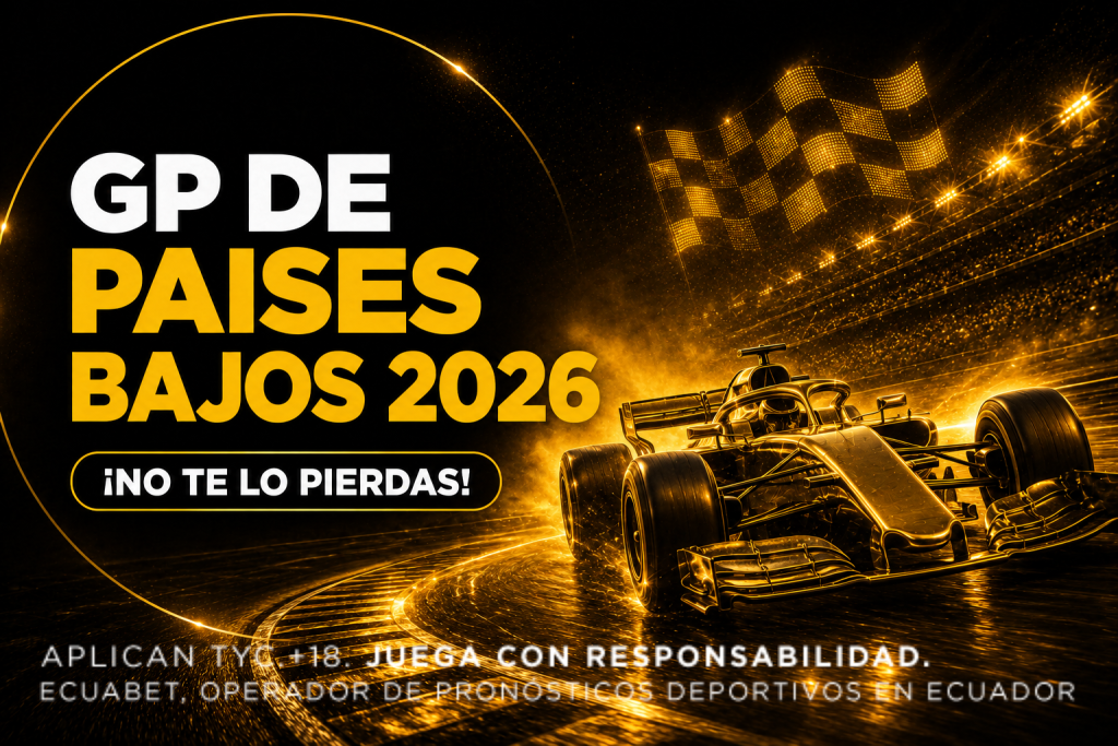 GP de Países Bajos 2026 en el Circuit Zandvoort, con monoplazas de Fórmula 1 compitiendo en sus curvas peraltadas.