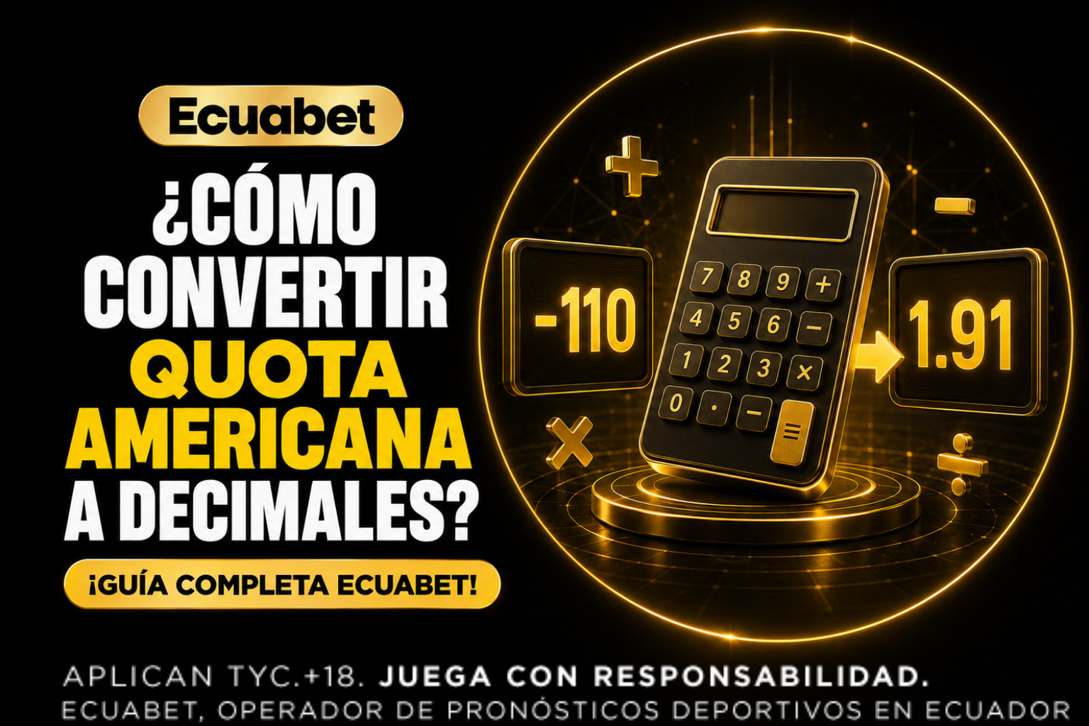 Conversión de quota americana a decimales apuestas con ejemplos de cuotas positivas, negativas y probabilidad implícita.