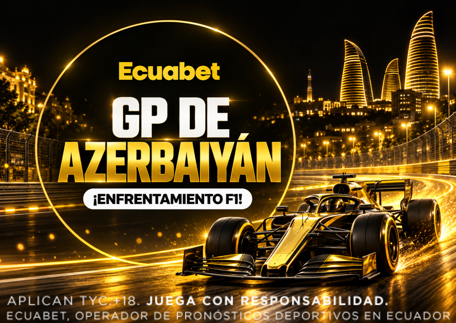GP de Azerbaiyán 2026 de Fórmula 1 en el circuito urbano de Bakú, con Kimi Antonelli, Max Verstappen y Franco Colapinto entre los protagonistas.